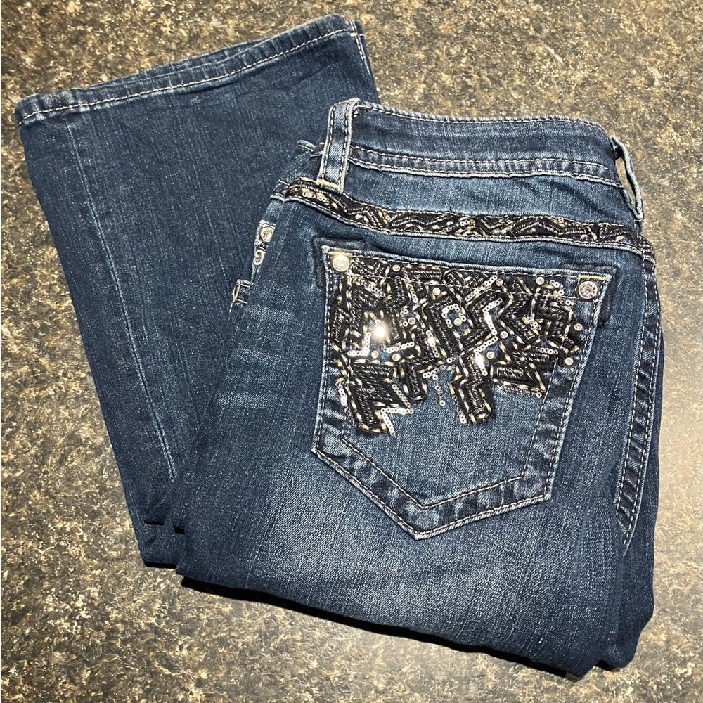 Miss Me women’s boot cut low rise embellished jean 31x34 # JP76318